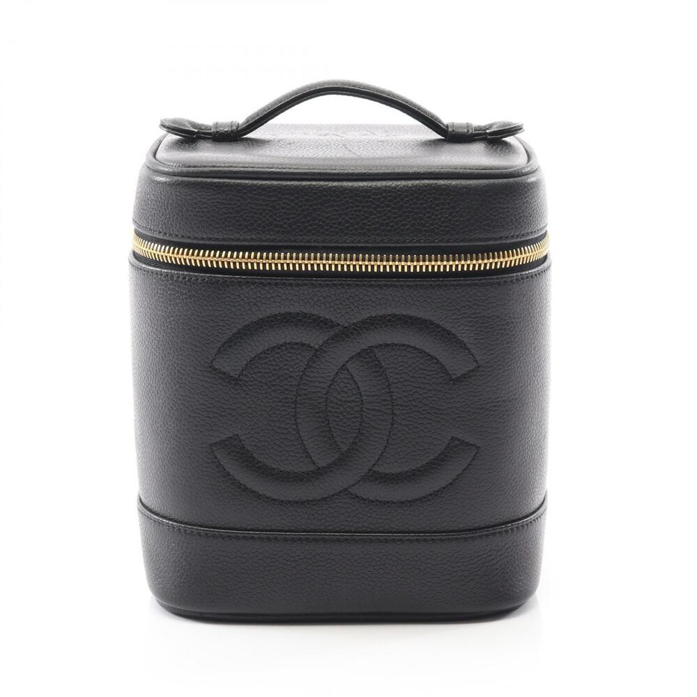 Chanel Coco Mark Handbag Leather Calfskin Cowhide Black